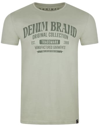 DENIMFY DFNuri T-shirt pour homme Coupe droite Col rond Manches courtes T-shirt d'été Logo Sport Loisirs Basique Coton Noir Gris Bleu Vert Rouge Blanc Marine S M L XL XXL 3XL 4XL 5XL, Vert Iceberg
