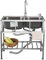 Fregadero Cocina 2 Senos Industriales Fregadero De Acero Inoxidable Lavadero Independiente Con Grifo Y Soporte R Diseño Redondeado Fácil De Limpiar Fregadero Exterior Lavadero Interior Al Aire Libre (