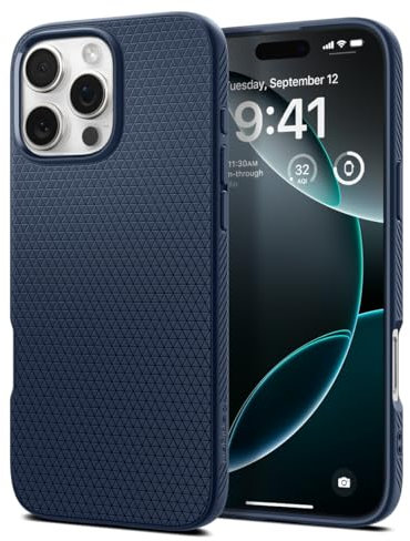 Spigen Liquid Air Case Compatible with iPhone 16 Pro - Navy Blue