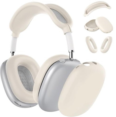 Silikon-Schutzhülle für AirPods Max Kopfhörer, Ohrpolster, Ohrmuschel-Abdeckung, Kopfband-Abdeckung für AirPods Max (USB-C/Lightning) (2024/2020), Zubehör Silikon-Schutz für Apple AirPods Max, Stein