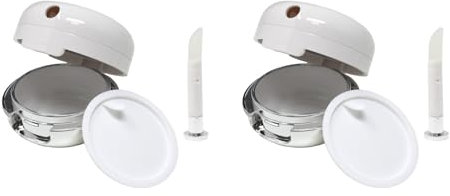 yueton 2 Pack Empty Lips Balm Jars Portable Lip Mask Containers Lipstick Pot with Mirror and Silicone Lip Brush for Travel Home