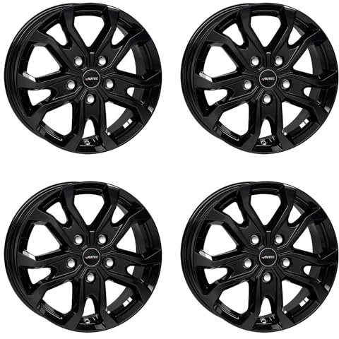 4x AUTEC Felgen Alufelgen KISO 7.0x17 ET46 5x108 Schwarz kompatibel mit Opel Combo Vivaro Zafira Life