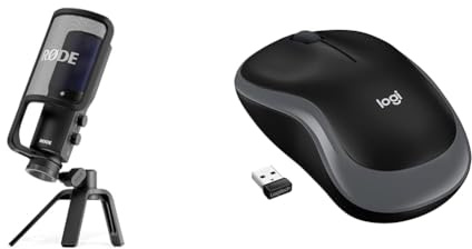 RØDE NT-USB+ Professionelles USB-Mikrofon & Logitech M185 Kabellose Maus, 2,4 GHz mit USB-Nano-Empfänger