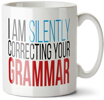 Black Raven Design - I Am Silently Correcting Your Grammar - Funny English Teacher Gift Mug, Ceramic, 11fl oz