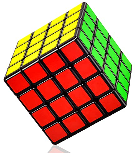 KOSTACHI 4x4 Speed Cube, Professioneller 4x4x4 Zauberwürfel schwarz, 3D Magische Würfel 4x4, Spielzeug für Erwachsene & Kinder