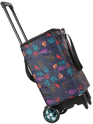 Kühltasche auf Rädern 44L - Isolierte Trolley Kühlbox für Picknick und Camping, Tragbare Kühltasche mit Rollen für Essen und Getränke, Rollende Kühlbox mit Griff