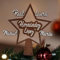 JR Maderas Estrella de Navidad Madera Personalizada con Nombre en Blanco - Adornos Navideños - Ornamento - Decoración para el Arbol de Navidad - Estrella Grabada en Madera con Cuerda Incluida.