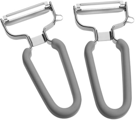 Lurch Stangenschäler/Sparschäler für Spargel und anderes Stangengemüse 2er Set, Edelstahl, Flint Grey