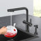 Rubinetto Lavello Cucina Nero Rubinetto 4 Vie per Depuratore Miscelatore Cucina Con Doccetta Estraibile 3 in 1 Acqua Potabile Rubinetti Cucina