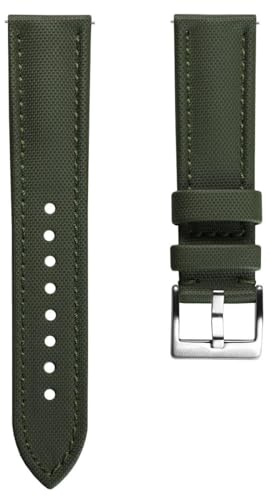 WatchGecko Atlas Sailcloth Strap, Green, 19mm