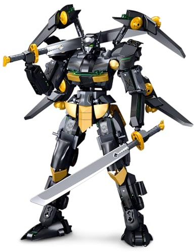 HIGH GODO Mech Roboter Bauspielzeug, 534 Teile Schwarzer Fledermaus Action Mech Deko Modell, Kreative Interaktiv Geschenke für Kinder Jugendliche Jungen Sammler