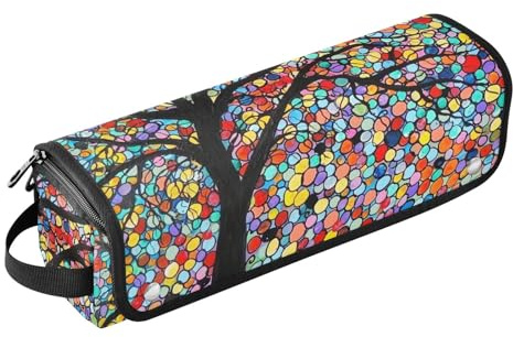 Magischer Baum mit gepunkteten Haarstyling-Werkzeugtasche mit hitzebeständiger Matte, tragbare Werkzeugtasche für Lockenstab, Glätteisen, Bürsten, Clips und Haargummis