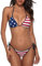 Bikini de boxe tendance pour femme avec haut dos nu et ensemble de maillots de bain pour la plage, la natation, noir, taille unique, Drapeau américain USA Patriotic Star Stripe, Taille unique