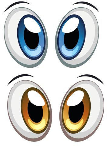 Augen-Aufkleber (2-Paare) – Wasserdichte & UV-Beständige Deko-Augen für Roboter-Mäher, Saugroboter, Auto & Haushaltsgeräte – Selbstklebende Lustige Sticker für Innen & Außen – Kreative Persönlichkeits