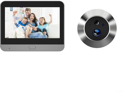 MoSundi Videocitofono WiFi intelligente con schermo da 4,3 pollici, rilevatore di movimento 1080p, spioncino digitale, visione notturna, per fori per porte da 14-30 mm (bianco)