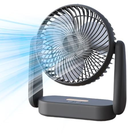Generico Ventilatore da Tavolo | Ventilatore da Scrivania Compatto Potente Raffreddamento - Raffreddatore D'aria Silenzioso Con Luce Ambientale, Inclinazione Regolabile 360° 3 Velocità Per