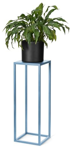 LAMO Manufaktur Soporte para plantas de metal azul 28 cm | Soporte macetas interior grande en salón, dormitorio | Moderna estantería para flores de boda, pedestal de esculturas, decoraciones