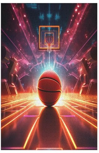 1000-teiliges Puzzle Für Erwachsene, Basketball Holzpuzzle, Gehirn-Herausforderung,Puzzles Spielzeugspiel 78×53cm