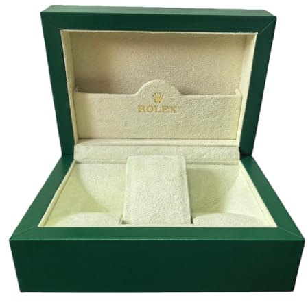 ROUREOX Herren Uhren Geschenkbox Leder Grün Einzelnes Holzgehäuse Aufbewahrung Organizer Abschlussgeschenk für Rolex Cosmograph Daytona