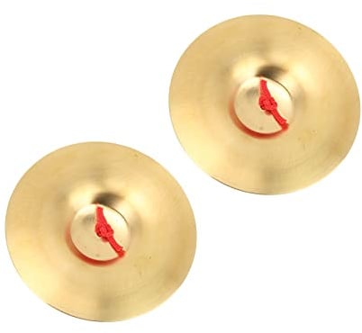 Generic Hochwertiges Messingbecken, Helles Kollisionsgeräusch, Musikinstrument, Spielzeug für Erwachsene, Gelb, 5,79 Zoll, 2 X Crash-Becken