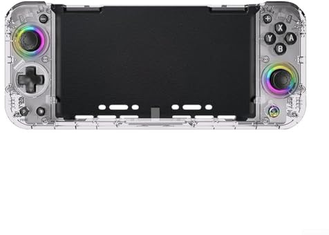 Manette professionnelle sans fil pour Nintendo Switch/OLED, manette de jeu ergonomique pleine grandeur avec lumières RVB, mouvement à 6 axes, fonctions Turbo et macro (blanc transparent)