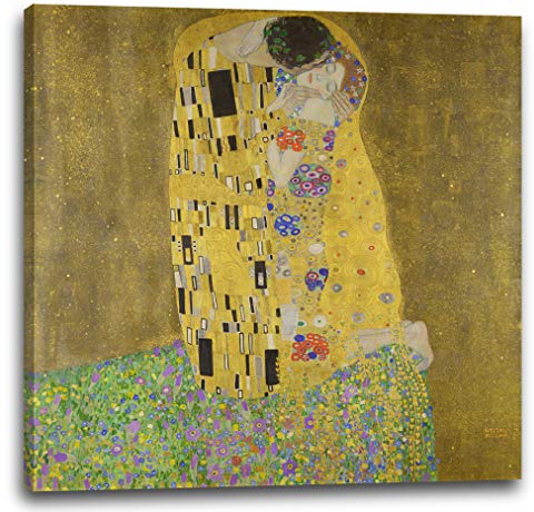 Printed Paintings Leinwand (40x40cm): Gustav Klimt - Der Kuss (1907-1908)