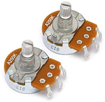 Metallor Alpha Pots Lautstärkeregler Audio Potentiometer Elektronik für E-Gitarre oder Bass. Larger A250k chrome