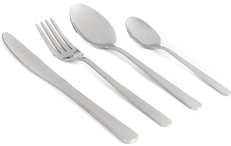 Russell Hobbs COMBO-5324 Vienna 72 Piece Cutlery Set - Stainless Steel Silverware, Service for 18, Tableware with Forks, Knives, Tablespoons and Teaspoons, Dishwasher Safe Flatware, Mirror Polished