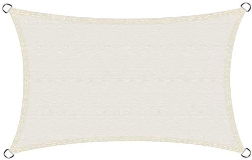 CHENG Sonnensegel 2x3m, Gartensegel, UV Schutz 90%, Hergestellt aus hochwertigem Polyester, für, Garten, Balkon, Terrasse, Party - Milchig weiß