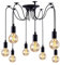 8 Heads Spider Lights, Sspider Lights Ceiling, Spider Pendant Lighting Ceiling Chandelier, (Each with 5.9Ft/1.8M Wire) E27 Vintage Ceiling Lights Industrial Light Fixture for Bedroom Kitchen Bar