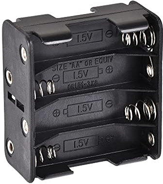 sourcing map Battery Case Storage Box 8 Slots x 1.5V Battery Holder for 8 x AA Battery with Standard Snap Connector