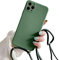Sitthyw Coque avec Cordon pour iPhone 12 Pro(6.1), Collier pour Étui Colliers de cellulaire Silicone Corde Étui de Protection Réglable Lanyard Case TPU Bumper pour iPhone 12 Pro, Vert foncé