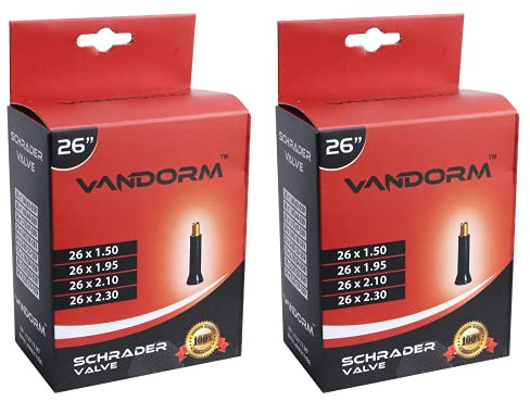 2 PACK Vandorm 26 x 1.50 - 2.30 Bicycle MTB Bike Schrader Inner Tube Pack