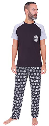 MARVEL THE AVENGERS Mens Long Pyjama Set (Medium) Black