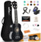 ADM Sopran-Ukulele für Anfänger, 53 cm große Hawaiianische Ukulele aus Holz, für Kinder, Erwachsene, Studenten, Anfänger, professionelle Ukulele mit Gurt und Konzerttasche usw., Schwarz