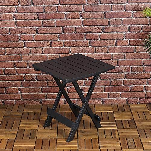 URBNLIVING Portable Foldable Camping Weatherproof Plastic Picnic Tray Table Indoor Outdoor (Black)