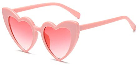 YOJUED Herz Sonnenbrille Vintage Katzenaugen Brille Love Heart Shape Sunglasses Herzbrille UV400 Schutz (Rosa)