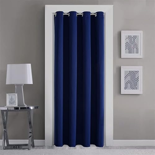 GYROHOME Rideaux occultants à œillets de Couleur Unie pour Porte et fenêtre, Bleu Marine, 100 x 200 cm