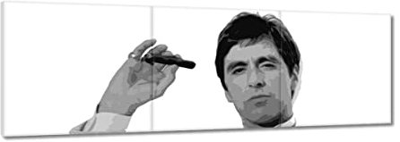 Gemälde auf Leinwand gedruckt Wandbild Dekor 60 x 20 cm Al Pacino Scarface No. H147Y_PC3BW
