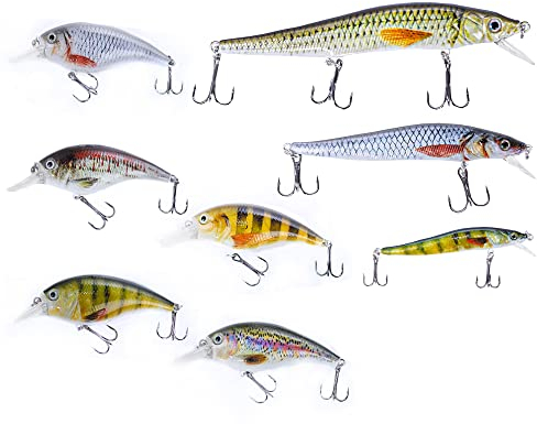 Zite Fishing Wobbler-Set Angeln 6-12cm | Crankbait Wobbler-Set Angelköder Zander Barsch Hecht Köder Spinnfischen | Mit Köderboxen Inklusive