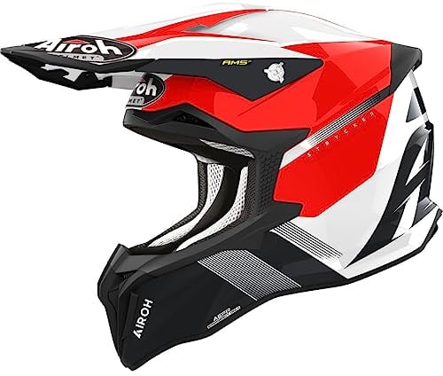 Airoh Strycker Motorradhelm, Rot Gloss, M