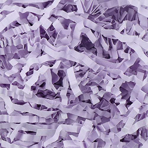 JINZOFLY Crinkle Cut Paper Shred Filler, Geschreddertes Papier für Geschenkbox, Crinkle Paper Cut Paper Ostern Gras Seidenpapier für Geschenkverpackung & Korbfüllung (Hellviolett)