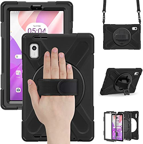 Étui Compatible avec Lenovo Tab M9 9.0 TB-310FU 2023, Coque de Protection Antichoc Robuste avec Béquille/Bandoulière de Main/Bandoulière
