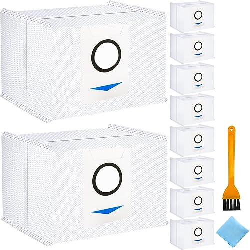QAQGEAR Sacchetti per Ecovacs DEEBOT X1 Omni, Turbo, X1 Plus, T10 Plus Robot aspirapolvere, Stazione di aspirazione 3L Filtro per aspirapolvere di Grande capacità Accessori (10 Pezzi)
