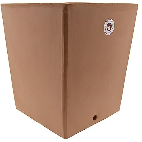 CERÁMICA ESPAÑA | Macetas de Barro Rojo Decorativas | Macetas de cerámica Exterior e Interior | Maceta Cuadrada - Modelo J02 | 23x23x26.5 cm