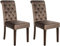 CLP 2er Set Esszimmerstühle Lisburn I Samt I Stoff I Polsterstühle Gesteppt Chesterfield Design, Farbe:braun, Material:Samt