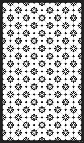 DobleUve Estudio Alfombra Vinílica Hidráulica 34 | Color Negro | 47x80 cm | Alfombra Cocina Lavable Antideslizante | Alfombra Vinilica | Suelo Vinílico | Alfombra Vinilo Salón