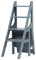 Klappbarer Bibliotheksleiterstuhl Aus Holz, 4-Stufen-Bibliotheksleiter, Umwandelbarer Klappstuhl, Tritthocker, Ausstellungsständer für Erwachsene, Büro, Zuhause, Küche, Outdoor ( Color : Star gray )