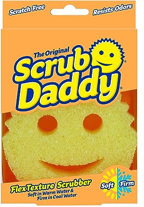 Cif The Original Scrub Daddy - Estropajo de limpieza multiusos sin arañazos, almohadilla de limpieza para el hogar, almohadilla de fregado con textura flexible y resistente al olor para cocina, casa y