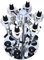 Estink Support Mural Rotatif pour 6 Bouteilles, Distributeur Optique pour Boissons, Vin, Bar en Acier, Majordome